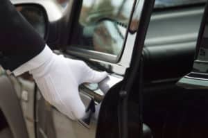 reliable limo service with mask and gloves