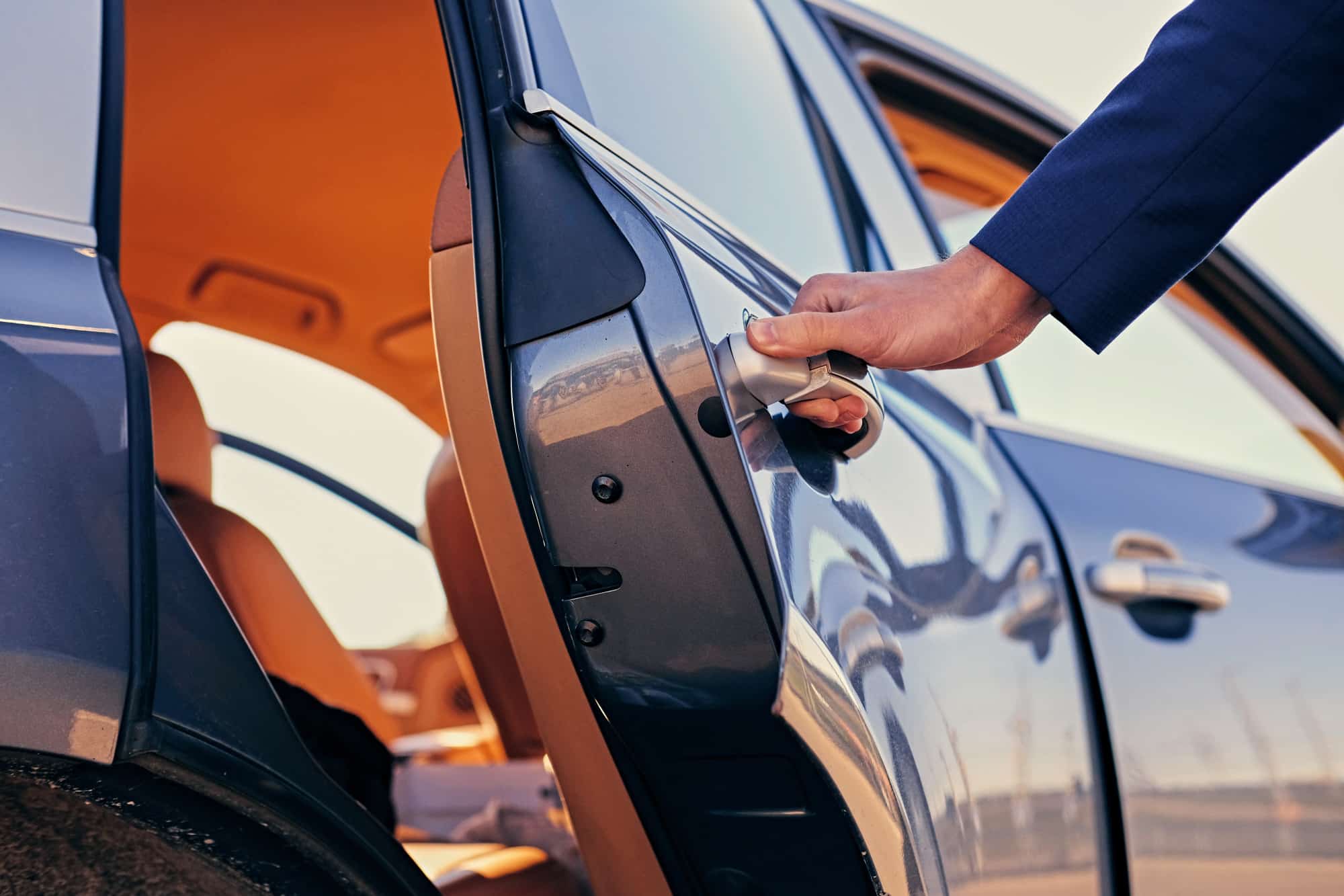 transportation service driver opening door